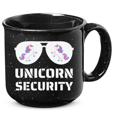 Halloween Dad Mom Daughter Unicorn Security 15oz Campfire Ceramic Mug