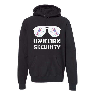 Halloween Dad Mom Daughter Unicorn Security Premium Hoodie