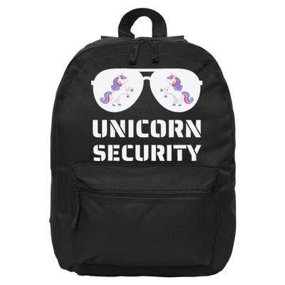 Halloween Dad Mom Daughter Unicorn Security 16 in Basic Backpack