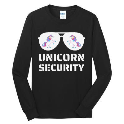 Halloween Dad Mom Daughter Unicorn Security Tall Long Sleeve T-Shirt