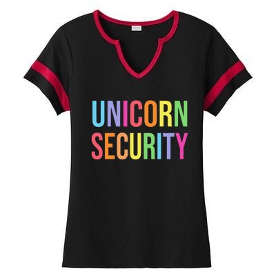 Halloween Dad Mom Daughter  Unicorn Security Ladies Halftime Notch Neck Tee