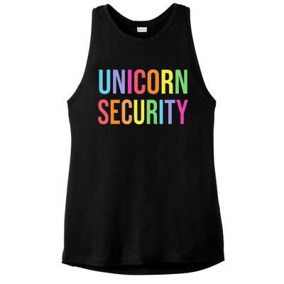 Halloween Dad Mom Daughter  Unicorn Security Ladies PosiCharge Tri-Blend Wicking Tank