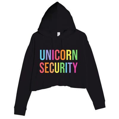 Halloween Dad Mom Daughter  Unicorn Security Crop Fleece Hoodie