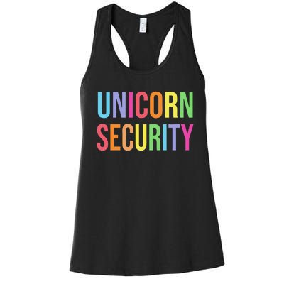 Halloween Dad Mom Daughter  Unicorn Security Women's Racerback Tank