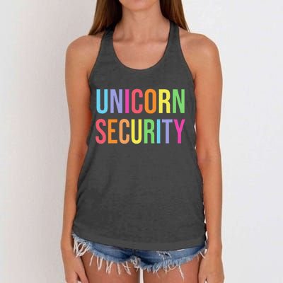 Halloween Dad Mom Daughter  Unicorn Security Women's Knotted Racerback Tank