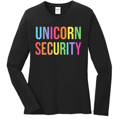 Halloween Dad Mom Daughter  Unicorn Security Ladies Long Sleeve Shirt