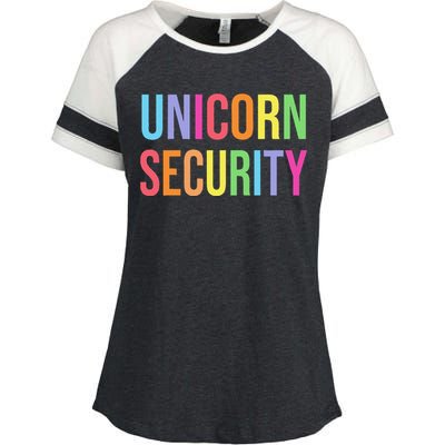 Halloween Dad Mom Daughter  Unicorn Security Enza Ladies Jersey Colorblock Tee