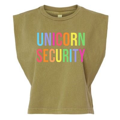 Halloween Dad Mom Daughter  Unicorn Security Garment-Dyed Women's Muscle Tee