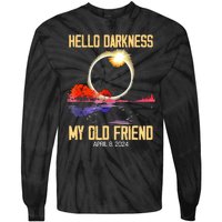 Hello Darkness My Old Friend Solar Eclipse April 08 2024 Tie-Dye Long Sleeve Shirt