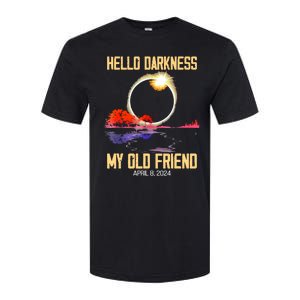 Hello Darkness My Old Friend Solar Eclipse April 08 2024 Softstyle CVC T-Shirt