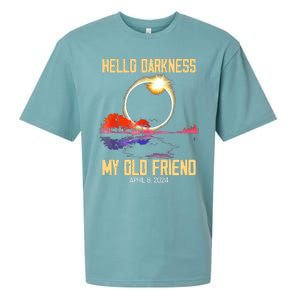 Hello Darkness My Old Friend Solar Eclipse April 08 2024 Sueded Cloud Jersey T-Shirt