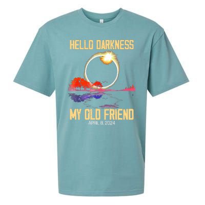 Hello Darkness My Old Friend Solar Eclipse April 08 2024 Sueded Cloud Jersey T-Shirt