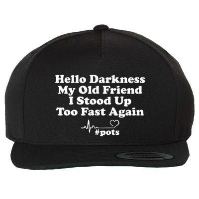 Hello Darkness My Old Friend I Stood Up Too Fast Again Pots Wool Snapback Cap