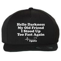 Hello Darkness My Old Friend I Stood Up Too Fast Again Pots Wool Snapback Cap