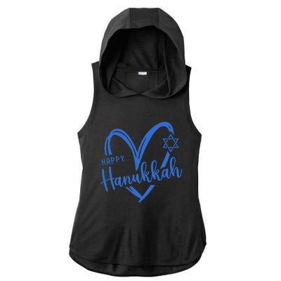 Hanukkah Dreidel Menorah Jewish Chanukah Holiday  Ladies PosiCharge Tri-Blend Wicking Draft Hoodie Tank