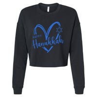 Hanukkah Dreidel Menorah Jewish Chanukah Holiday  Cropped Pullover Crew