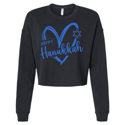 Hanukkah Dreidel Menorah Jewish Chanukah Holiday  Cropped Pullover Crew