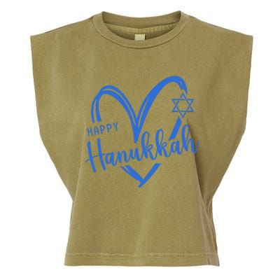 Hanukkah Dreidel Menorah Jewish Chanukah Holiday  Garment-Dyed Women's Muscle Tee