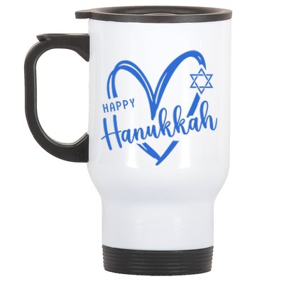 Hanukkah Dreidel Menorah Jewish Chanukah Holiday  Stainless Steel Travel Mug