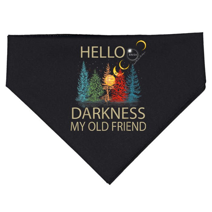 Hello Darkness My Old Friend Solar Eclipse April 08 2024 USA-Made Doggie Bandana