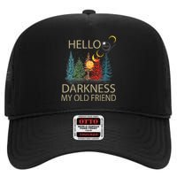 Hello Darkness My Old Friend Solar Eclipse April 08 2024 High Crown Mesh Back Trucker Hat