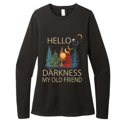 Hello Darkness My Old Friend Solar Eclipse April 08 2024 Womens CVC Long Sleeve Shirt