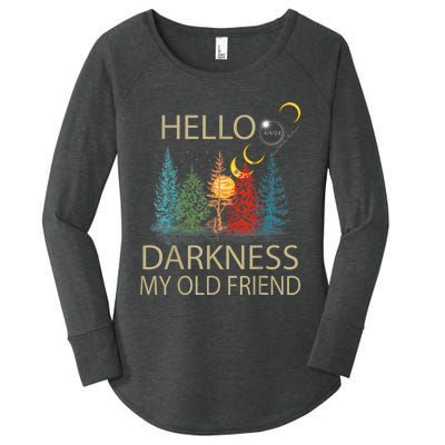 Hello Darkness My Old Friend Solar Eclipse April 08 2024 Women's Perfect Tri Tunic Long Sleeve Shirt