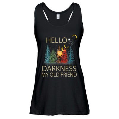 Hello Darkness My Old Friend Solar Eclipse April 08 2024 Ladies Essential Flowy Tank