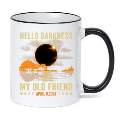 Hello Darkness My Friend Solar Eclipse April 8 2024 Funny 11oz Black Color Changing Mug