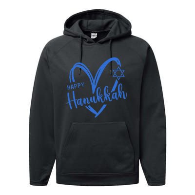 Hanukkah Dreidel Menorah Jewish Chanukah Holiday  Performance Fleece Hoodie