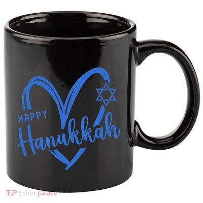 Hanukkah Dreidel Menorah Jewish Chanukah Holiday  11oz C Handle Ceramic Mug