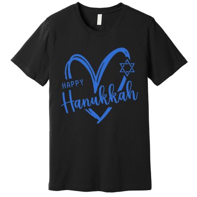 Hanukkah Dreidel Menorah Jewish Chanukah Holiday  Premium T-Shirt