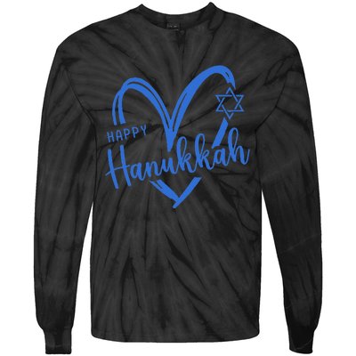 Hanukkah Dreidel Menorah Jewish Chanukah Holiday  Tie-Dye Long Sleeve Shirt