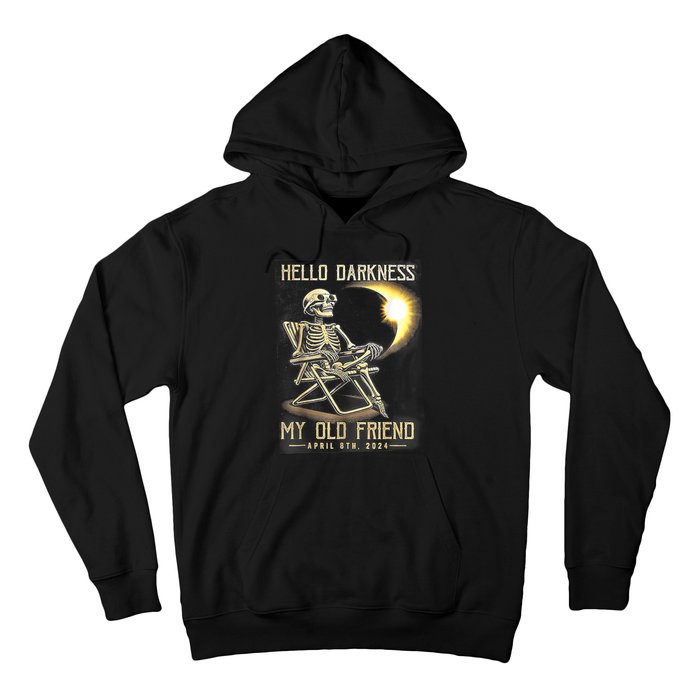 Hello Darkness My Old Friend Funny Skeleton Solar Eclipse Hoodie