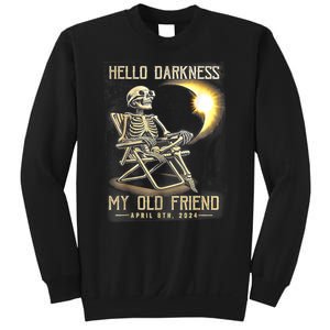 Hello Darkness My Old Friend Funny Skeleton Solar Eclipse Sweatshirt