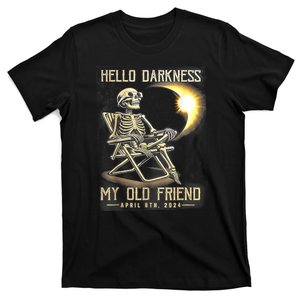 Hello Darkness My Old Friend Funny Skeleton Solar Eclipse T-Shirt