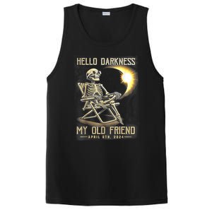 Hello Darkness My Old Friend Funny Skeleton Solar Eclipse PosiCharge Competitor Tank