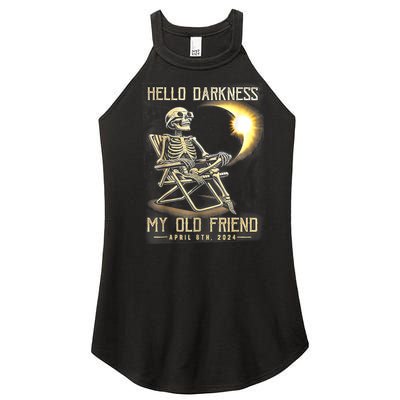 Hello Darkness My Old Friend Funny Skeleton Solar Eclipse Women’s Perfect Tri Rocker Tank