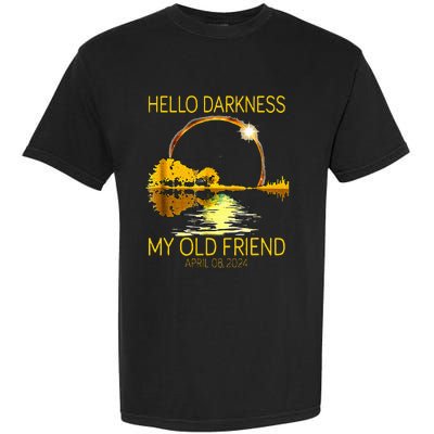 Hello Darkness My Old Friend Funny 2024 Solar Eclipse 4.8.24 Garment-Dyed Heavyweight T-Shirt