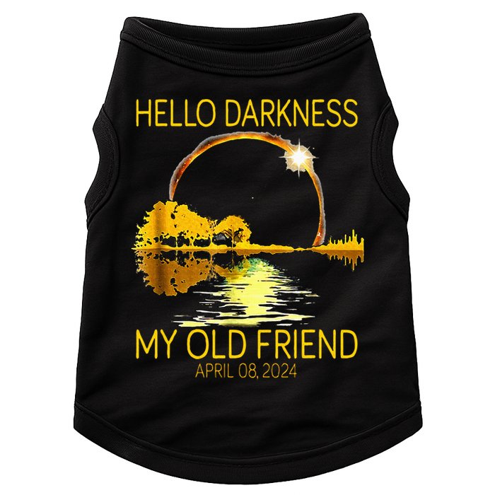 Hello Darkness My Old Friend Funny 2024 Solar Eclipse 4.8.24 Doggie Tank