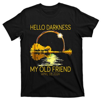 Hello Darkness My Old Friend Funny 2024 Solar Eclipse 4.8.24 T-Shirt