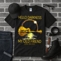 Hello Darkness My Old Friend Funny 2024 Solar Eclipse 4.8.24 Tall T-Shirt
