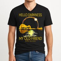 Hello Darkness My Old Friend Funny 2024 Solar Eclipse 4.8.24 V-Neck T-Shirt