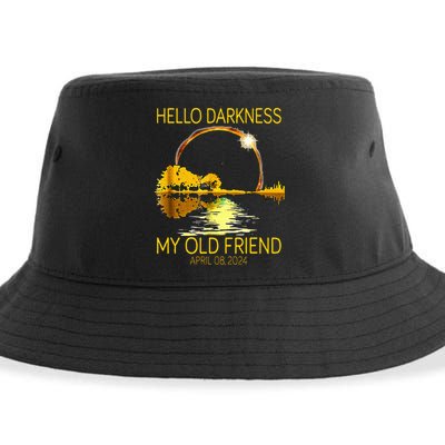 Hello Darkness My Old Friend Funny 2024 Solar Eclipse 4.8.24 Sustainable Bucket Hat
