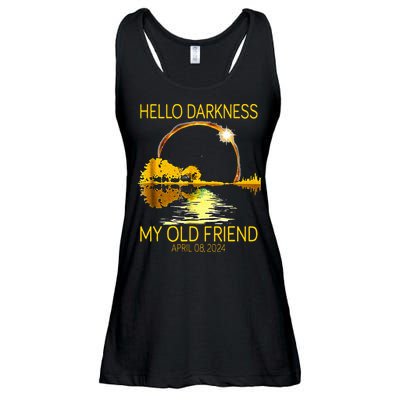 Hello Darkness My Old Friend Funny 2024 Solar Eclipse 4.8.24 Ladies Essential Flowy Tank