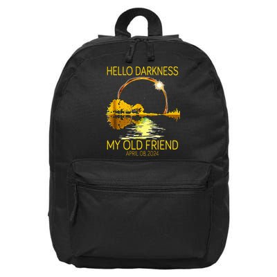 Hello Darkness My Old Friend Funny 2024 Solar Eclipse 4.8.24 16 in Basic Backpack