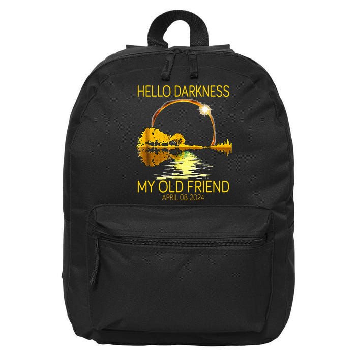 Hello Darkness My Old Friend Funny 2024 Solar Eclipse 4.8.24 16 in Basic Backpack