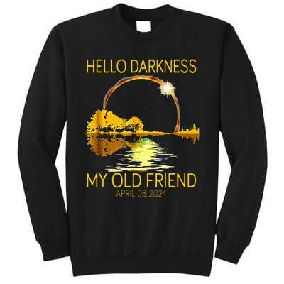 Hello Darkness My Old Friend Funny 2024 Solar Eclipse 4.8.24 Tall Sweatshirt