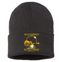 Hello Darkness My Old Friend Funny 2024 Solar Eclipse 4.8.24 Sustainable Knit Beanie