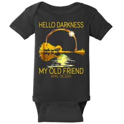 Hello Darkness My Old Friend Funny 2024 Solar Eclipse 4.8.24 Baby Bodysuit